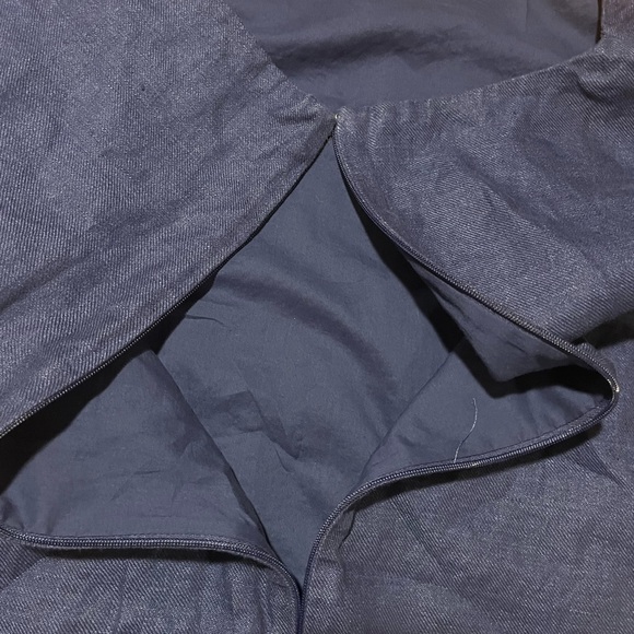 Banana Republic 100% Linen Boat Neck Midi Bishop Sleeve Royal Blue Spring Dress - Picture 6 of 8